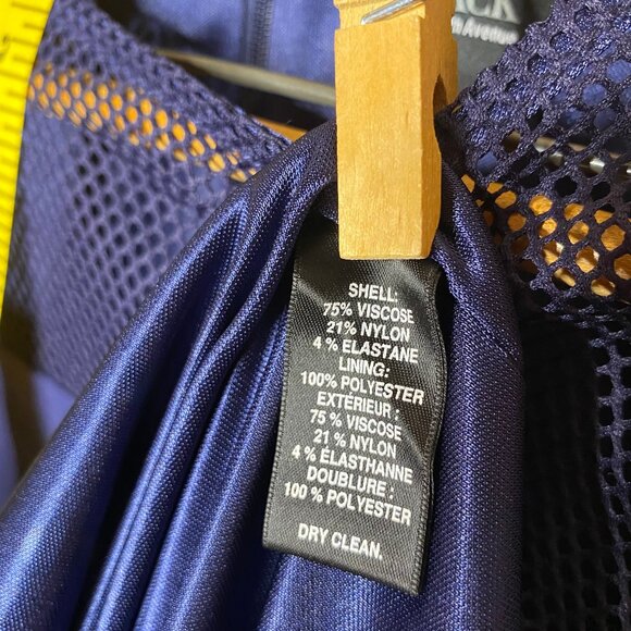 Office Siren Navy Black Label Sak’s Fifth Avenue Knee Length Dress - Picture 12 of 12